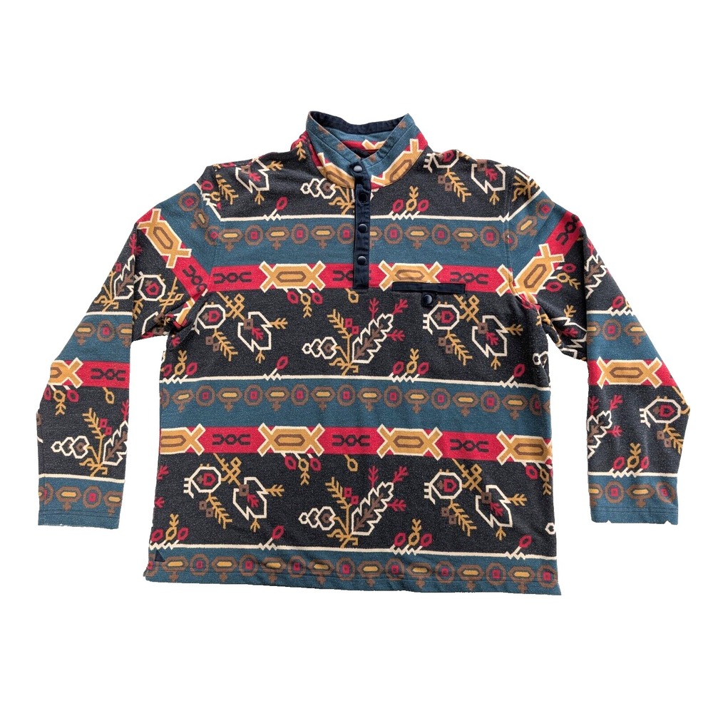 Untuckit Snap Fleece Pullover Mens XXL Aztec Southwestern Pattern